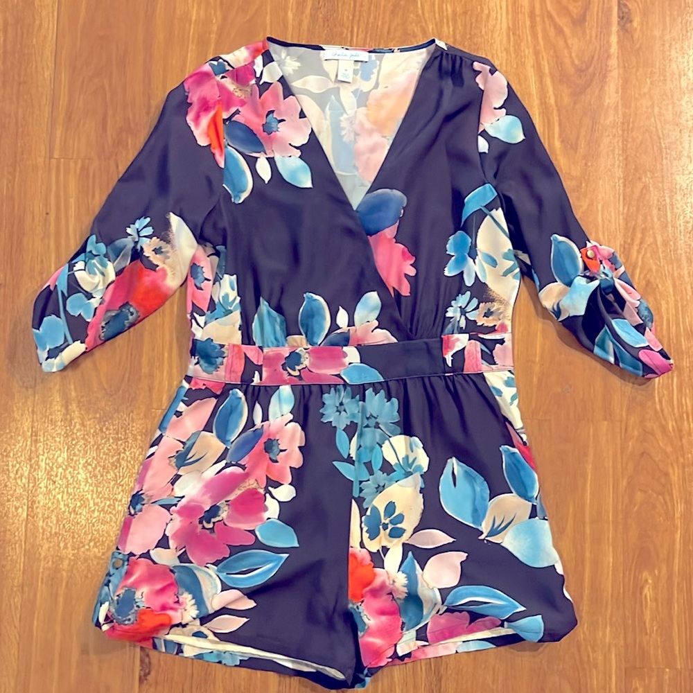 Charlie Jade floral faux wrap romper